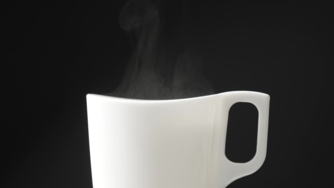 自然蒸汽咖啡杯，黑色底色