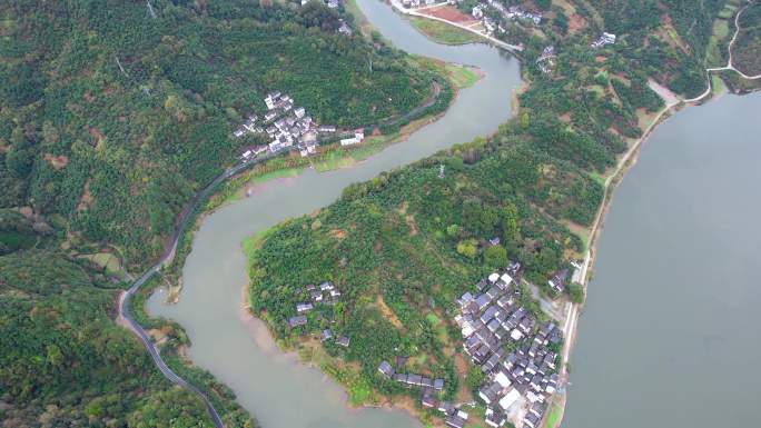 新安江山水画廊自然风光徽文化古村落航拍