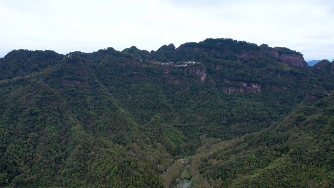 齐云山风景名胜徽派建筑道教名山航拍