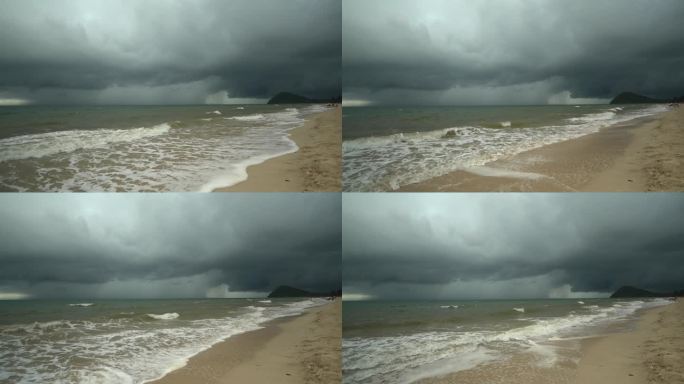 海上形成了一场风暴，正在向海岸吹来。