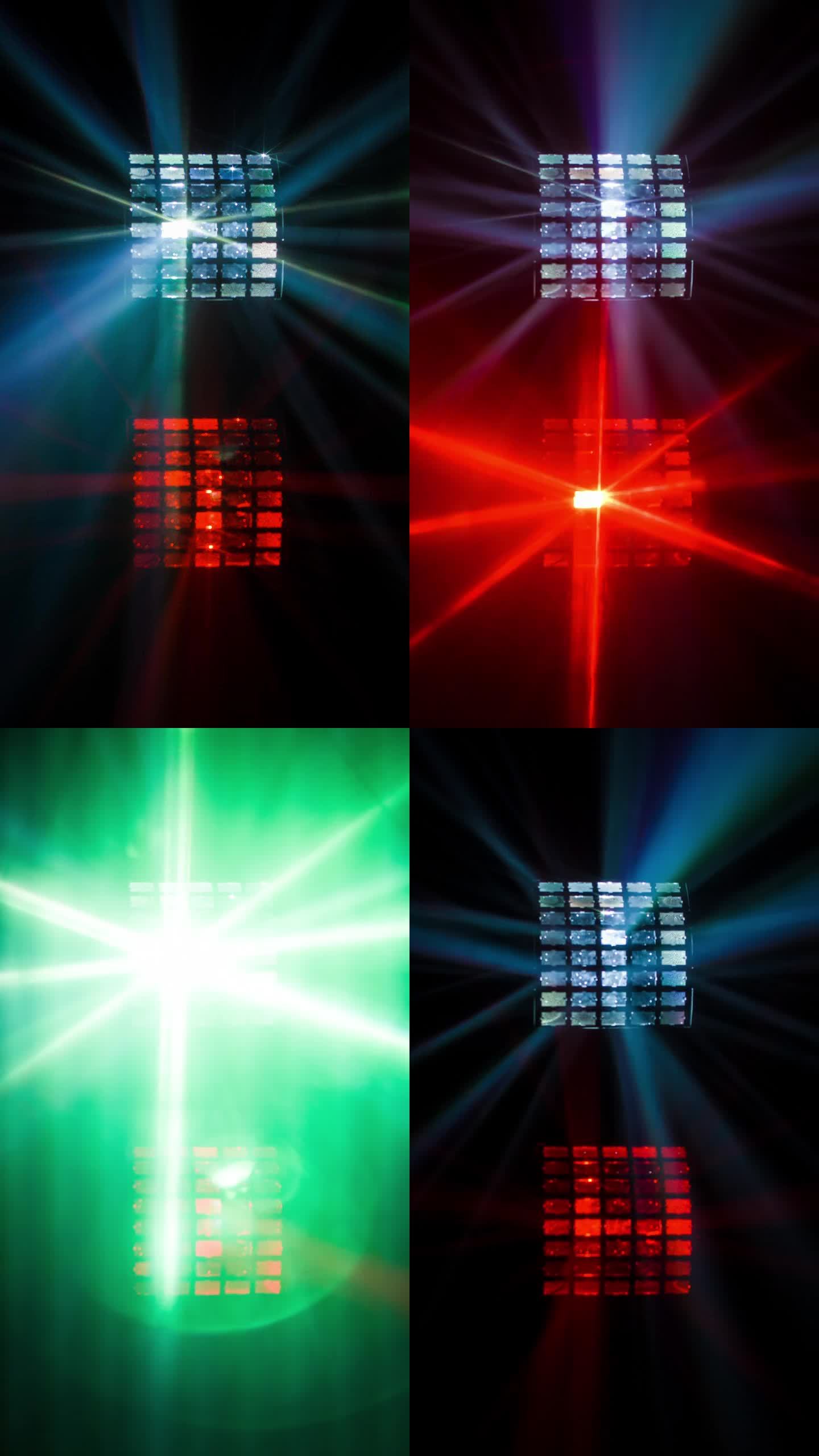 迪斯科灯和激光图案在垂直视频