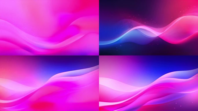 紫色和粉色渐变的波浪线科技背景，光效变化