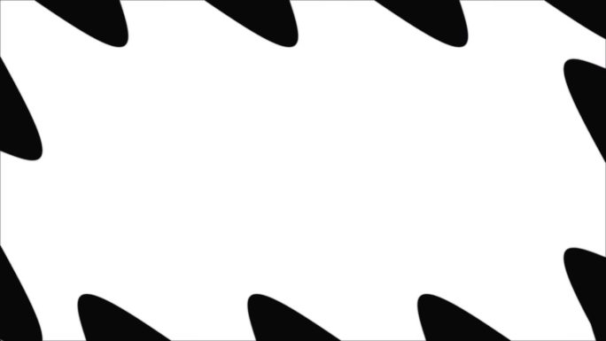 弯曲的黑色形状装饰动画围绕白色背景与复制空间