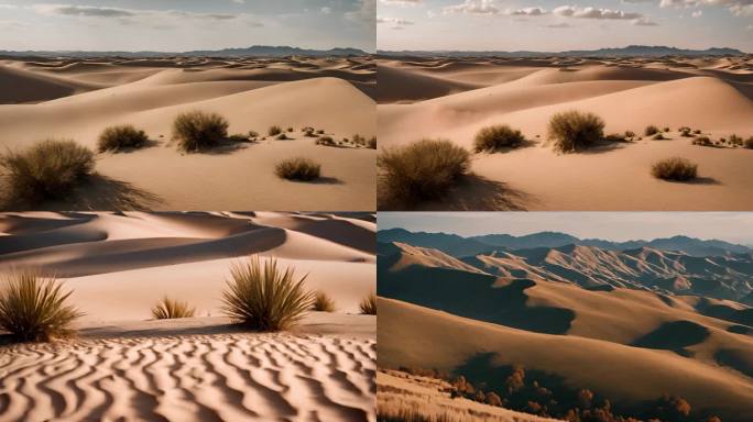 4K沙漠沙子砂砾荒野空镜头