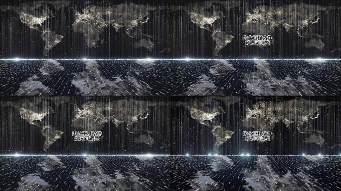 4k粒子世界地图灯光大屏背景