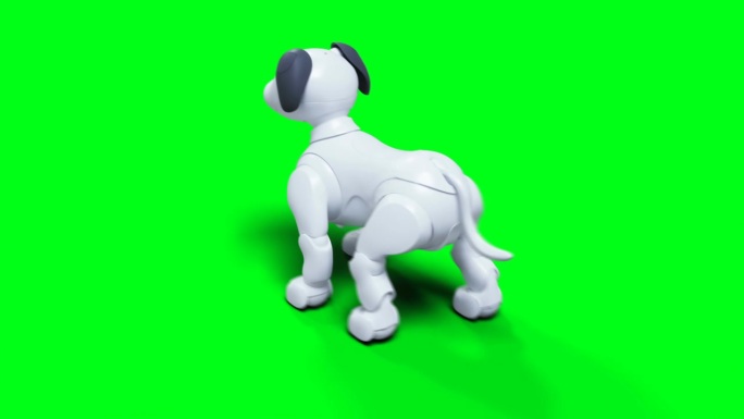 小有趣的机器智能狗，宠物。绿屏隔离。
