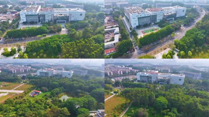 大学城广州市档案馆航拍广东番禺区城市风景