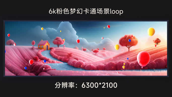 6k粉色梦幻卡通场景loop