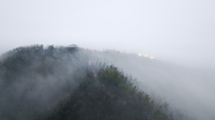 长沙县紫竹山景区云海航拍