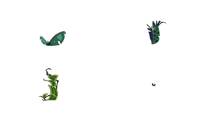 带通道植物生长卡通动画元素