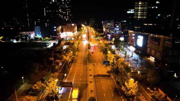 杭州钱塘新区夜晚夜景车流视频素材9