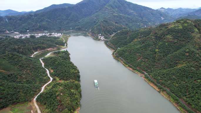 新安江山水画廊自然风光徽文化古村落航拍