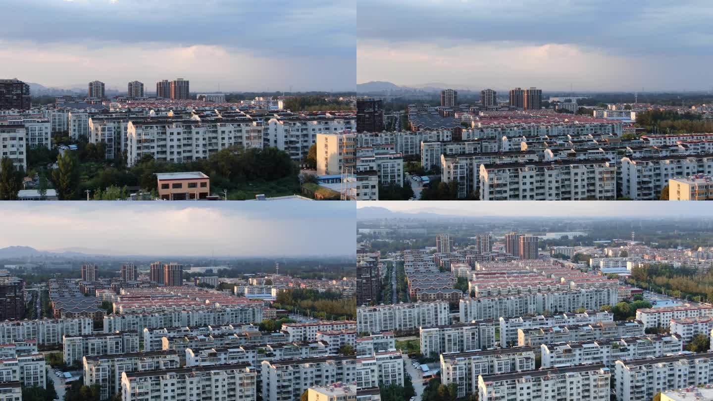 雨后的小城镇航拍视频