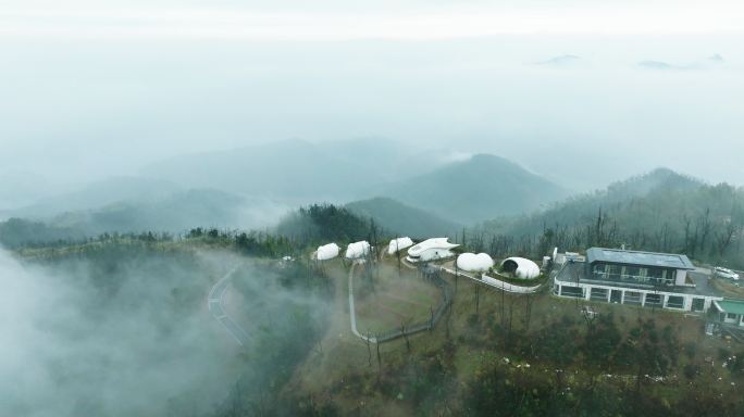 长沙县紫竹山景区云海航拍