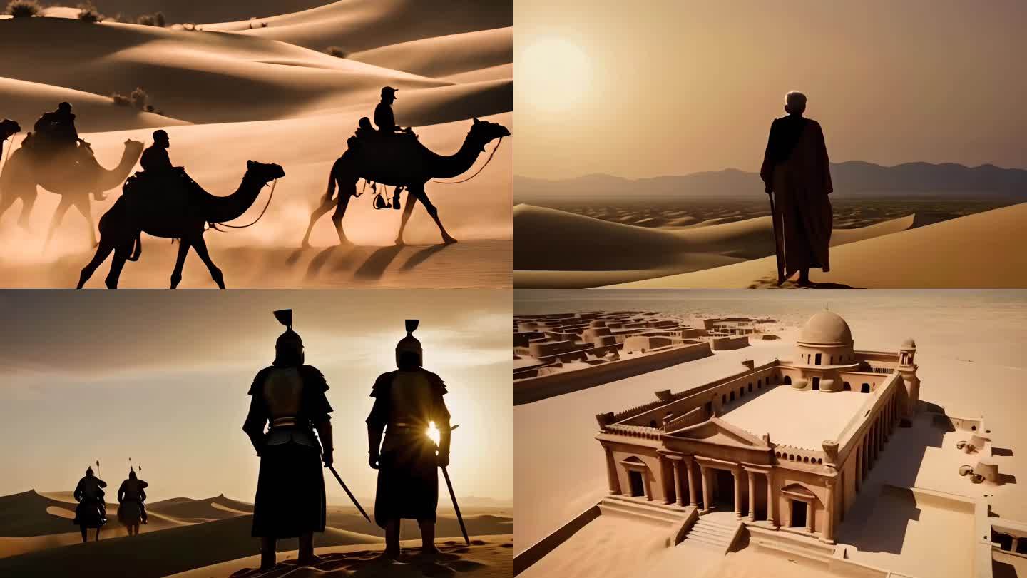 沙漠商队 丝绸之路 一带一路 骆驼商队