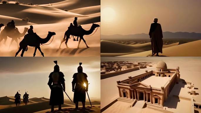 沙漠商队 丝绸之路 一带一路 骆驼商队