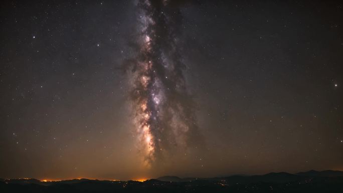 4K延时摄影星空银河拱桥