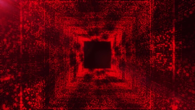 无限粒子隧道可循环红色背景