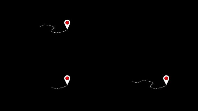 两个位置引脚由背景动画中的虚线连接。