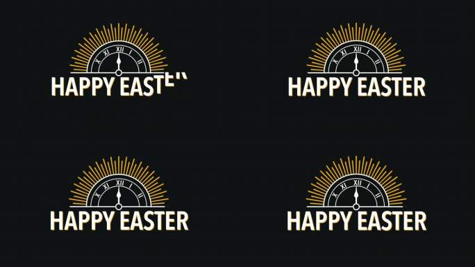 复活节快乐标志永恒的庆祝活动与引人注目的时钟设计