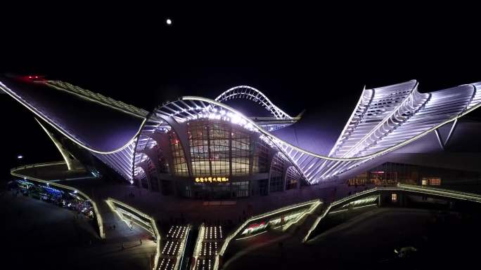 青岛 黄岛 凤凰大剧院 音乐喷泉 夜景