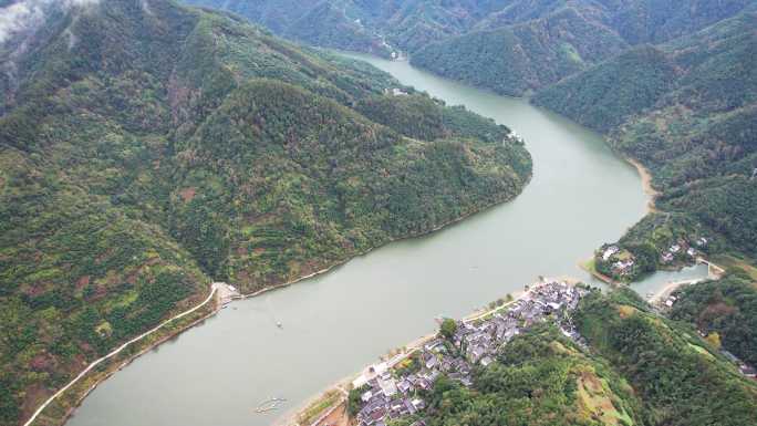 新安江山水画廊自然风光徽文化古村落航拍