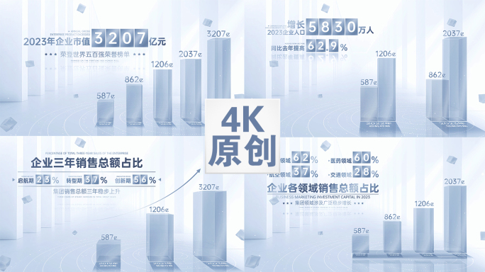 柱状图 业务增长数据图 高级灰企业数据