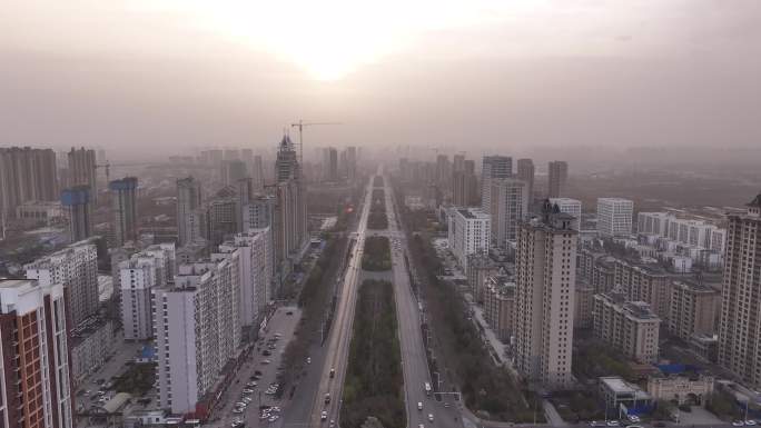 城市沙尘暴雾霾环境污染