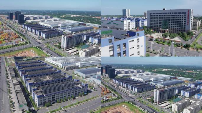 4K常德高新区工业园区航拍