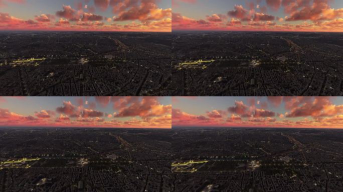 空中日落无人机拍摄的协和广场和亚历山大三世桥在巴黎。法国奥运会