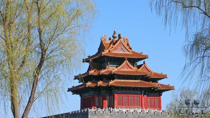 北京故宫角楼古建筑之春