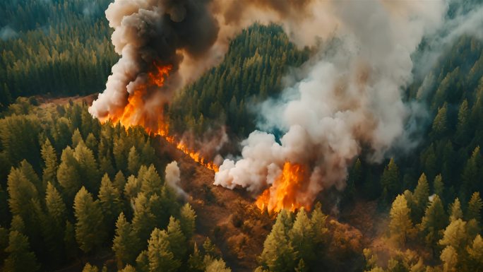 森林大火灾航拍片头