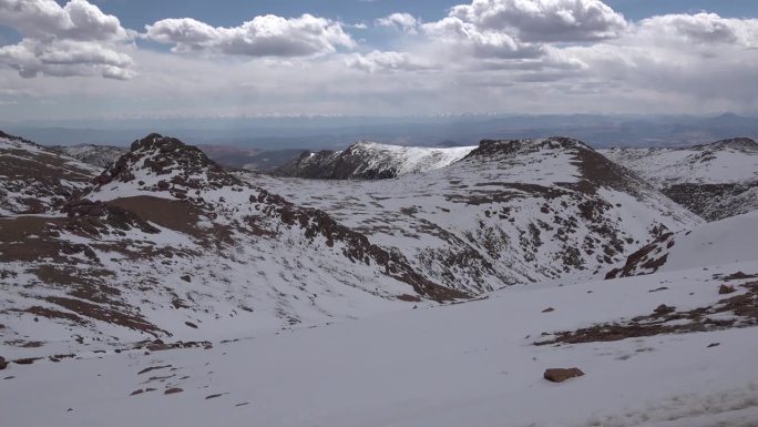 雪山派克峰在科罗拉多泉，美国科罗拉多州