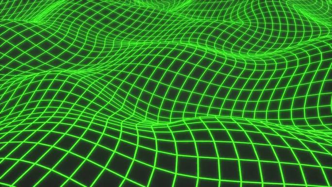 绿色网格网格未来的辉光能够循环无尽
