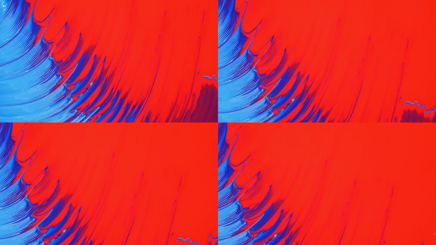 可移动的蓝红色背景，装饰图案。流动的绘画艺术