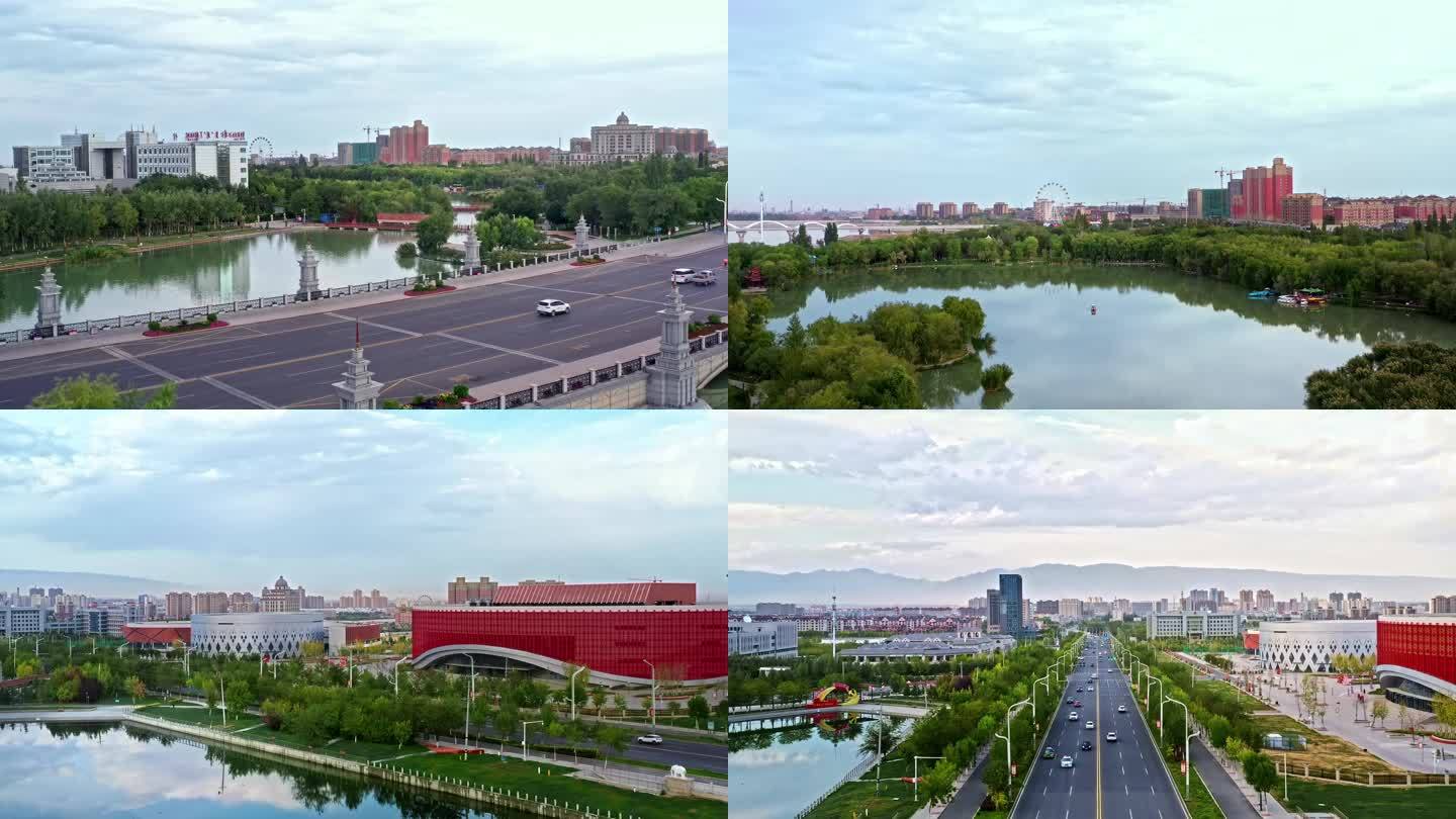 4K航拍新疆博乐城市风景