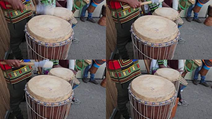 打鼓的非洲传统鼓手
