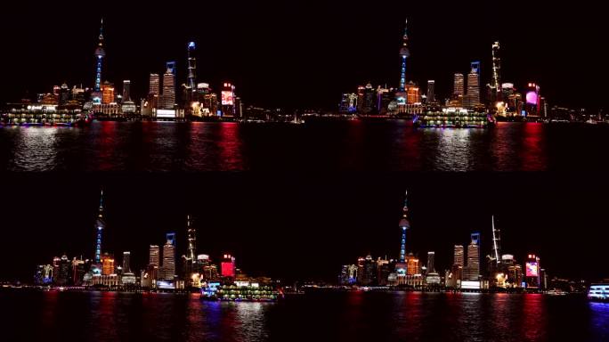 上海黄浦江外滩夜晚华灯初上灯光璀璨