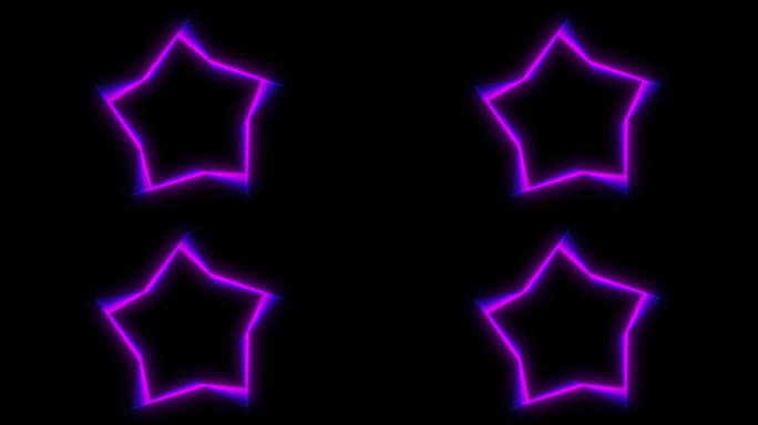 动画霓虹发光六边形框架。彩色激光显示无缝循环4K边界。未来的光效果孤立的黑色。VJ背景为俱乐部，表演