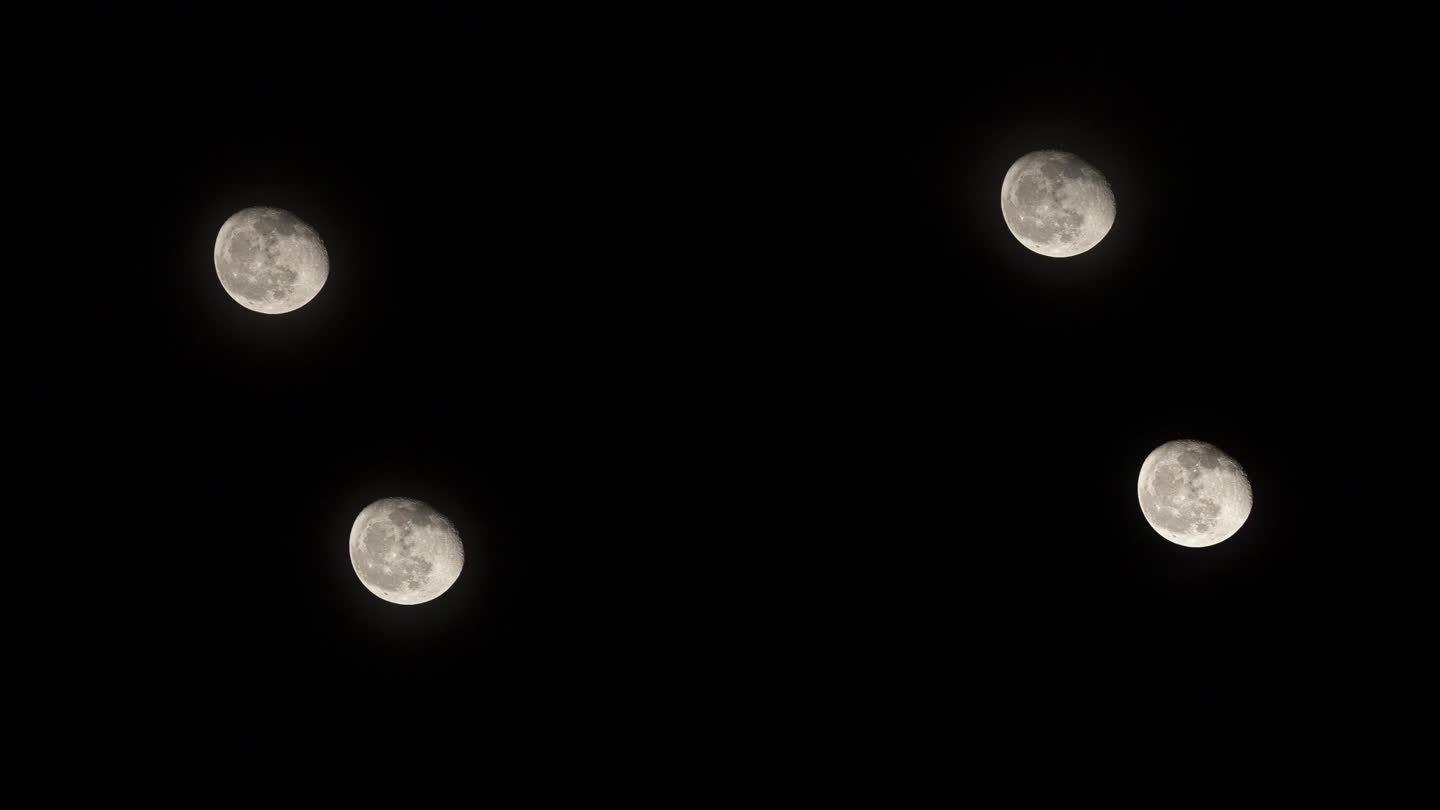 月亮月球移动轨迹延时摄影