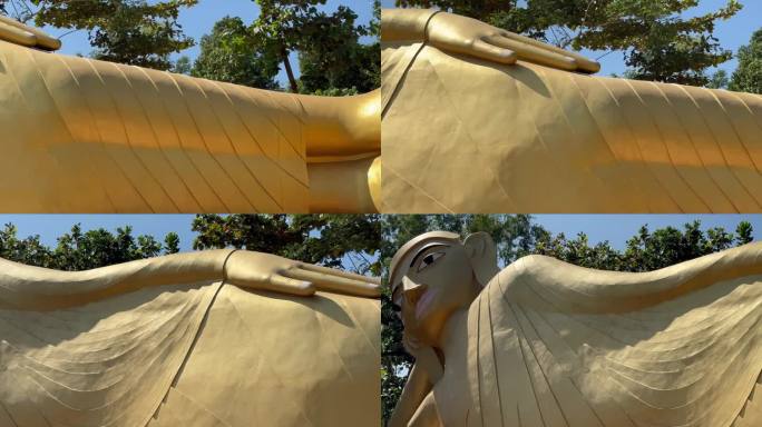 布本·香提100英尺高的卧像，从头到脚的全景图。孟加拉国考克斯巴扎尔。