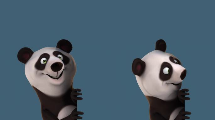 有趣的3D卡通熊猫垂直动画(含alpha通道)