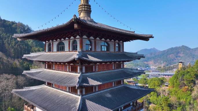 浙江衢州开化县航拍小县城风景风光素材_1