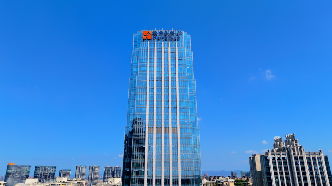 高新区哈尔滨银行大楼航拍 4K