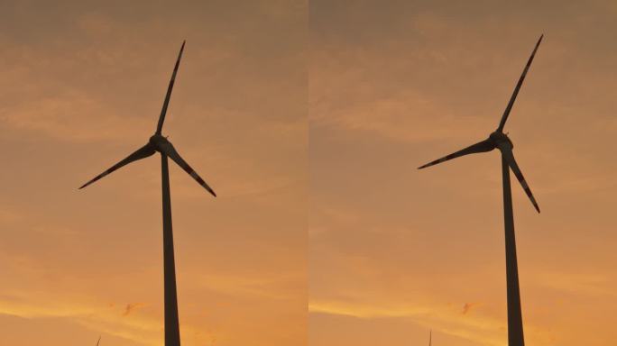 黄昏的低语:风力涡轮机对抗天空的画布