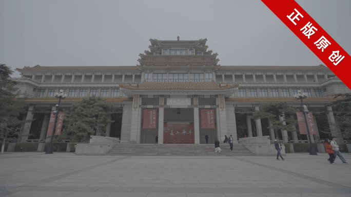 中国美术馆 灰片 4K素材