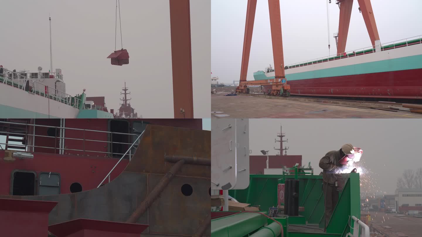 4K 船 船厂 造船 工人 焊接