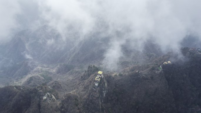 秦岭钟南山山峦云海云层无人机航拍17