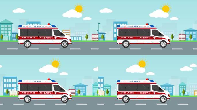 120救护车动画-视频素材
