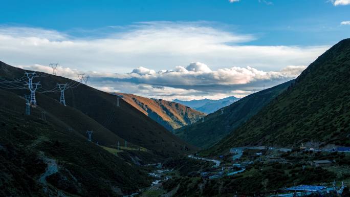 4K西藏电网高原自然风光延时